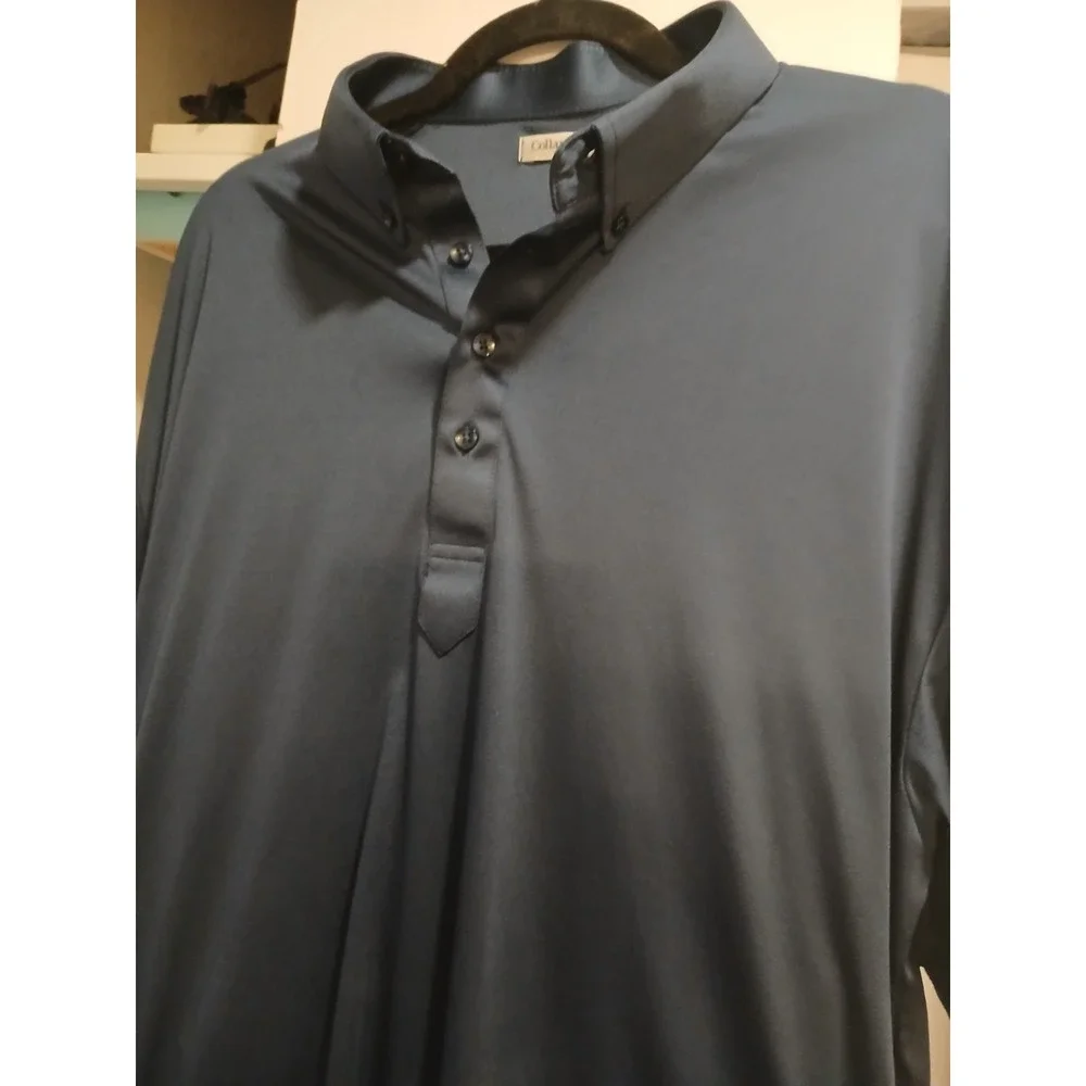 Two Collars and Co Polo shirt Mens 2XL Navy And Pink  Button Down Collar EUC - Picture 6 of 8